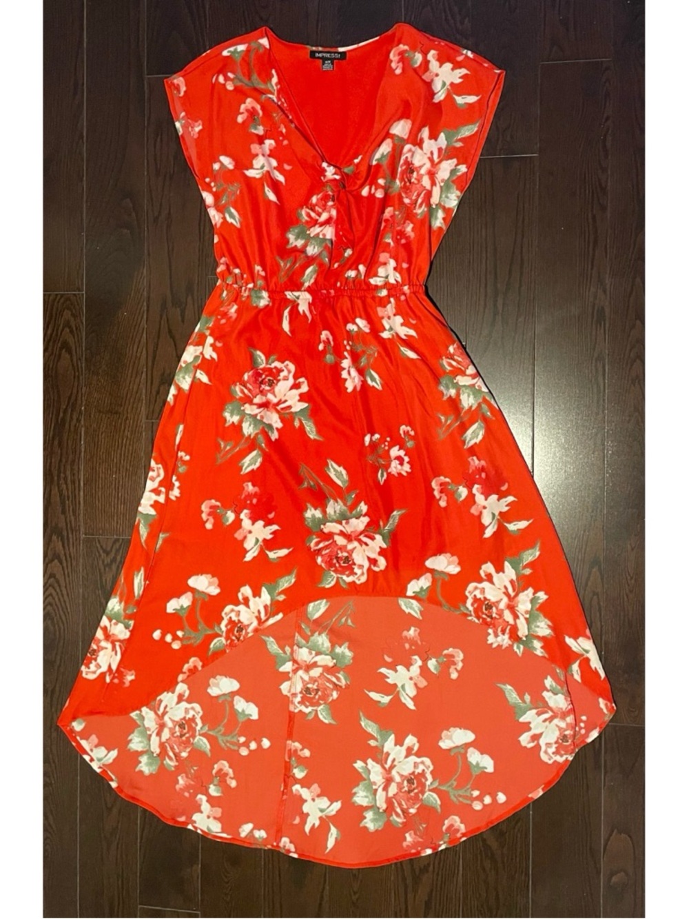 Fairweather Hi-Low Red Floral Dress
